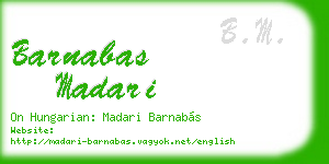 barnabas madari business card